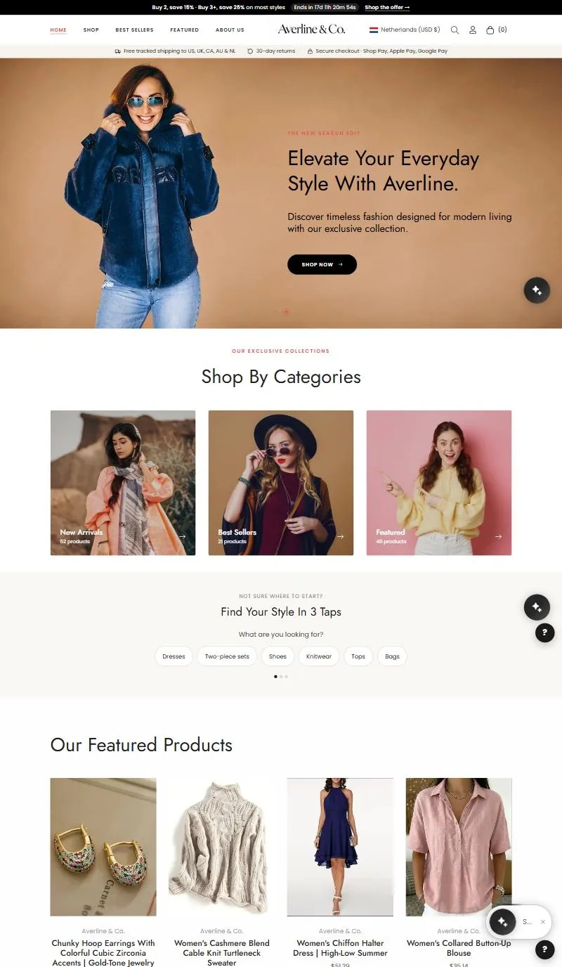 Averline & Co. website designed by AGRSoft