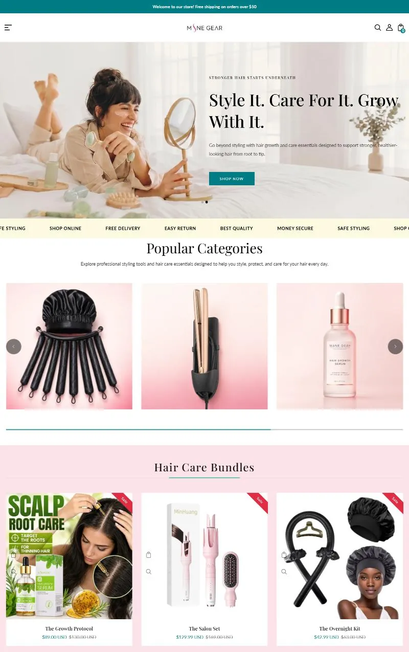 Mane Gear website designed by AGRSoft