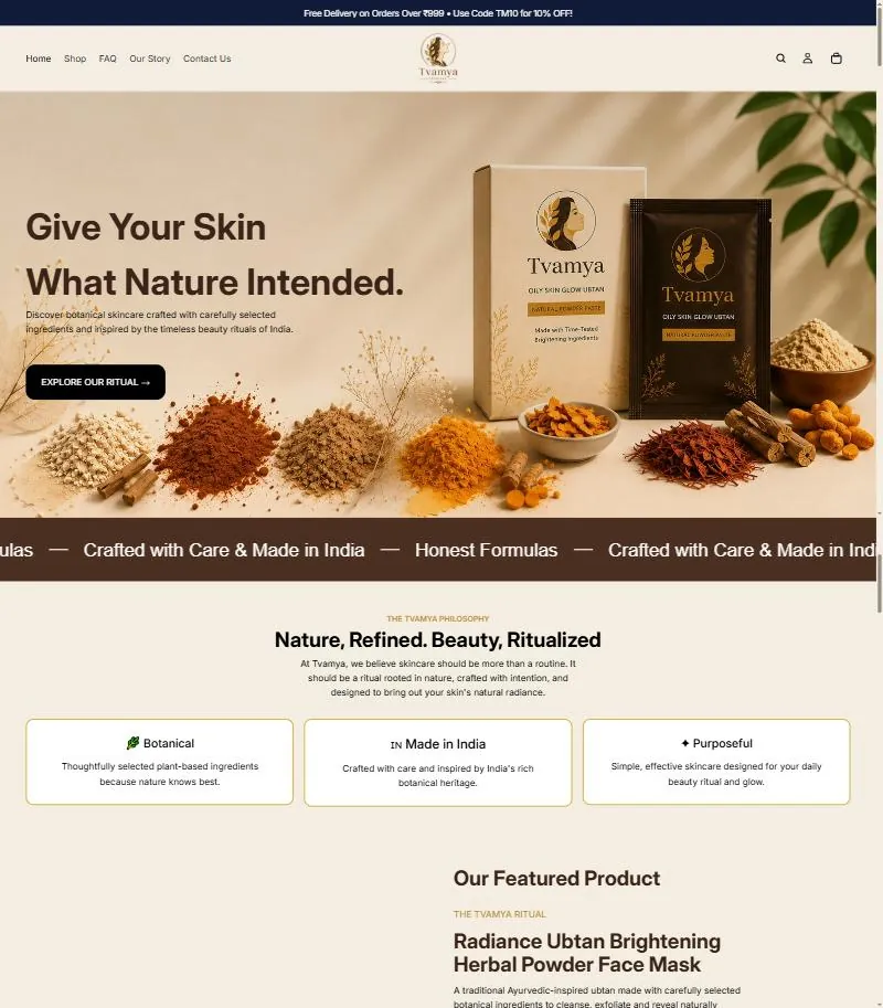 Tvamya website designed by AGRSoft