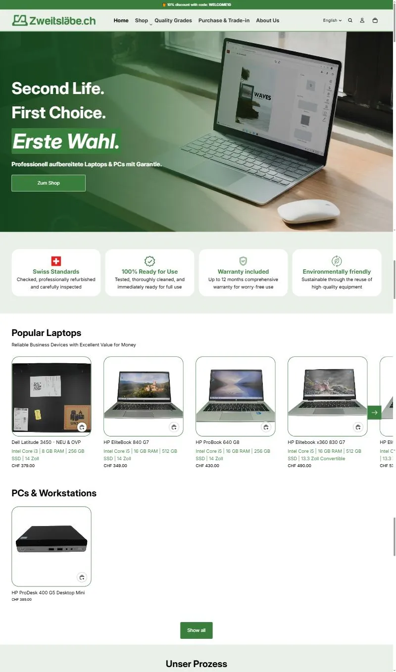 Zweitsläbe website designed by AGRSoft