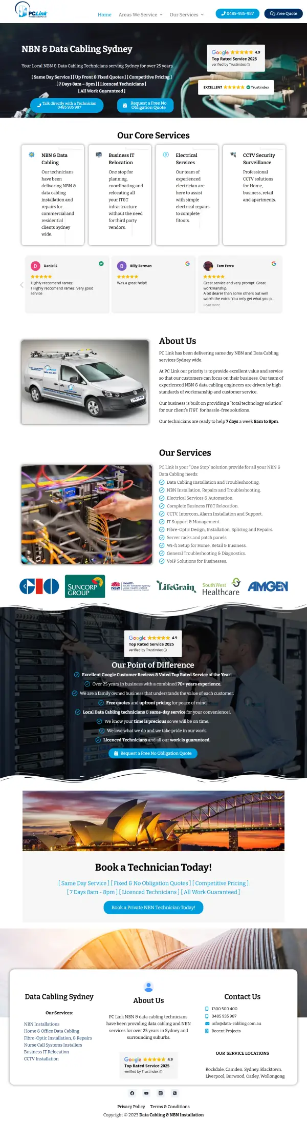 Data Cabling website designed by AGRSoft