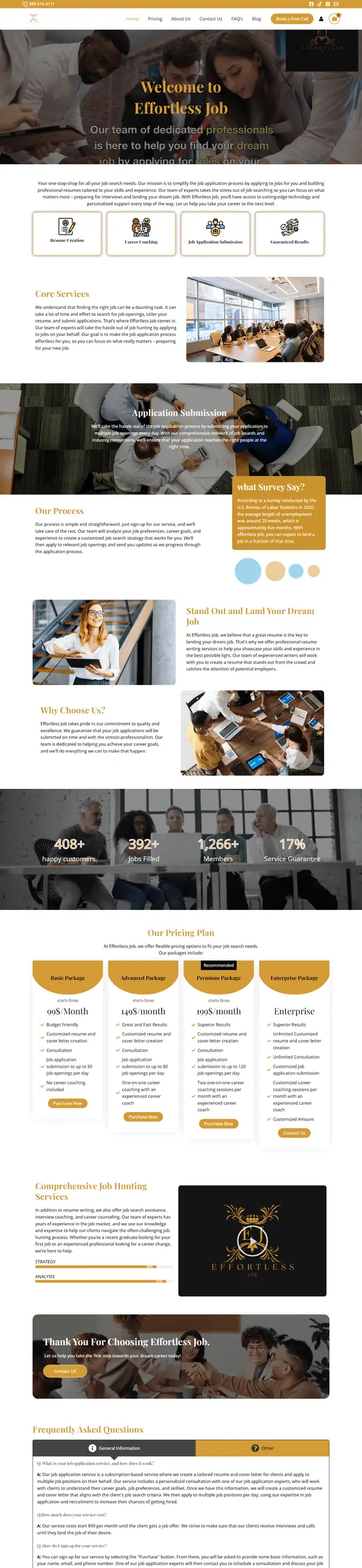 Effortless Job website designed by AGRSoft