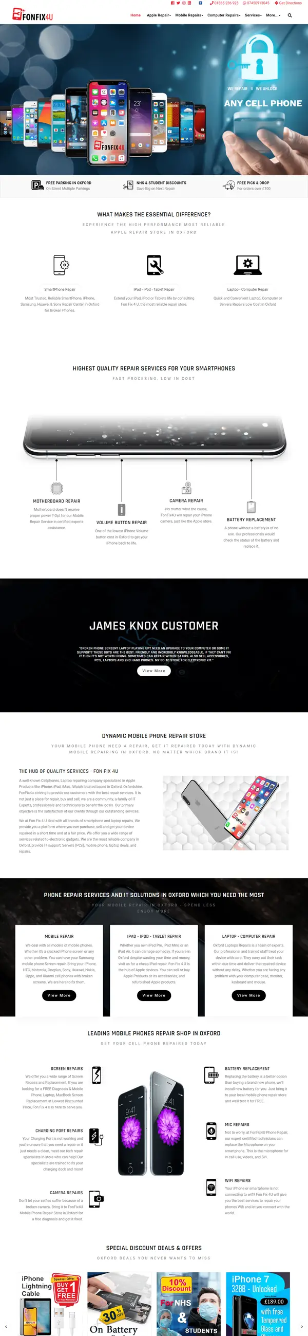 Fon Fix 4U website designed by AGRSoft