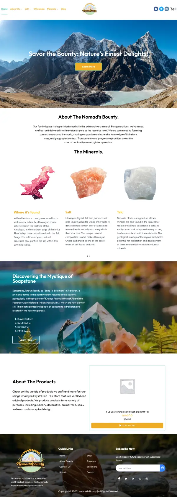 Nomads Bounty website designed by AGRSoft
