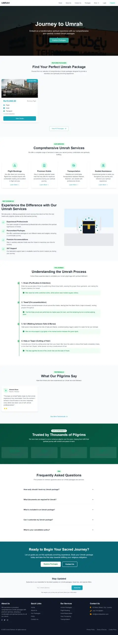 Umrah Partners website designed by AGRSoft